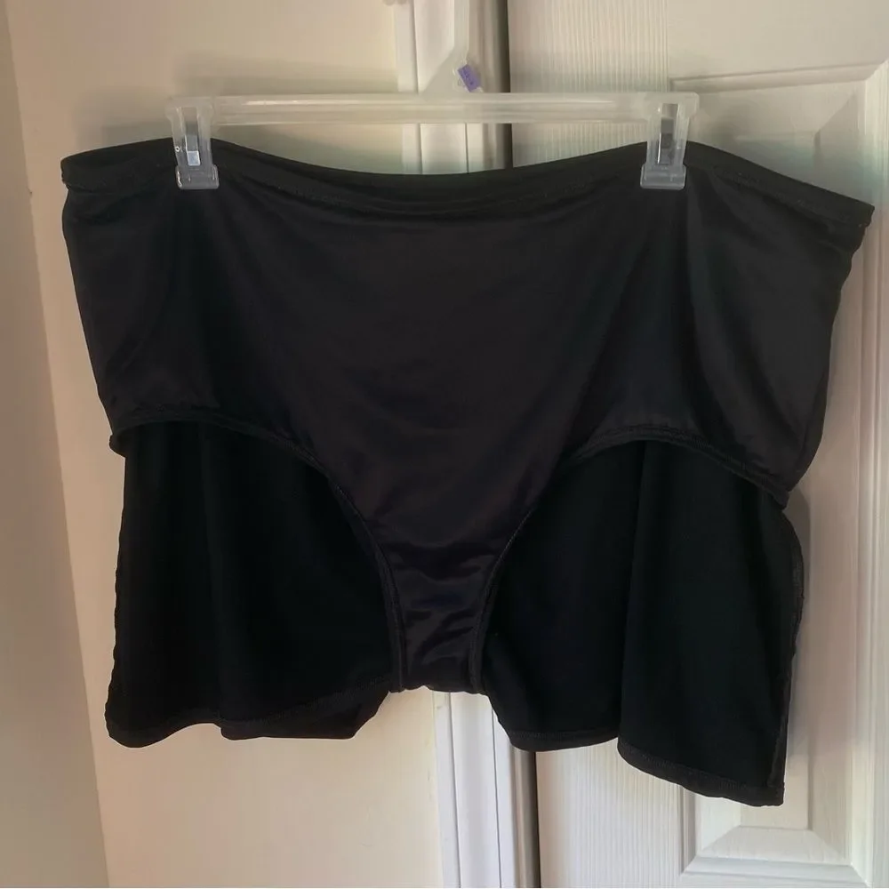 Lands’ End Chlorine Resistant Swim Skirt Skort Black Swimsuit Sz 26W